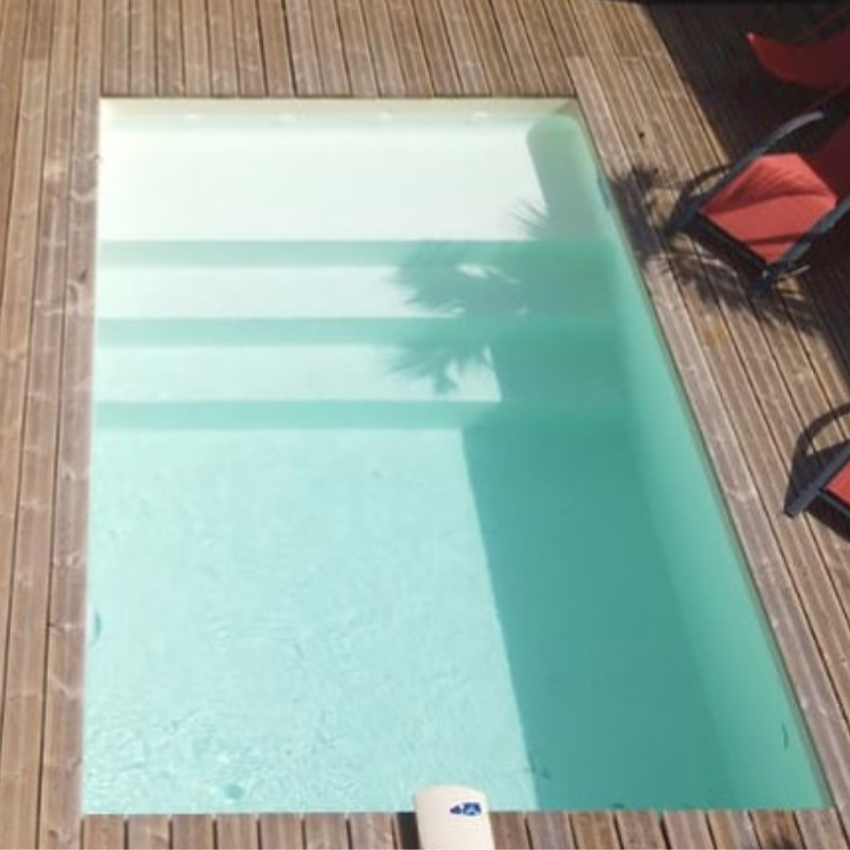 Piscine Bois Luxe Rectangulaire avec Plage immergée + Escalier 520x320x131cm