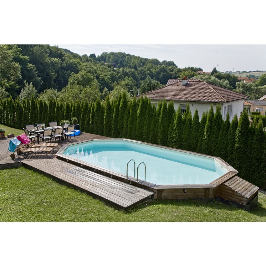 Piscine Bois Lucci Octogonale allongée 415x265x131cm