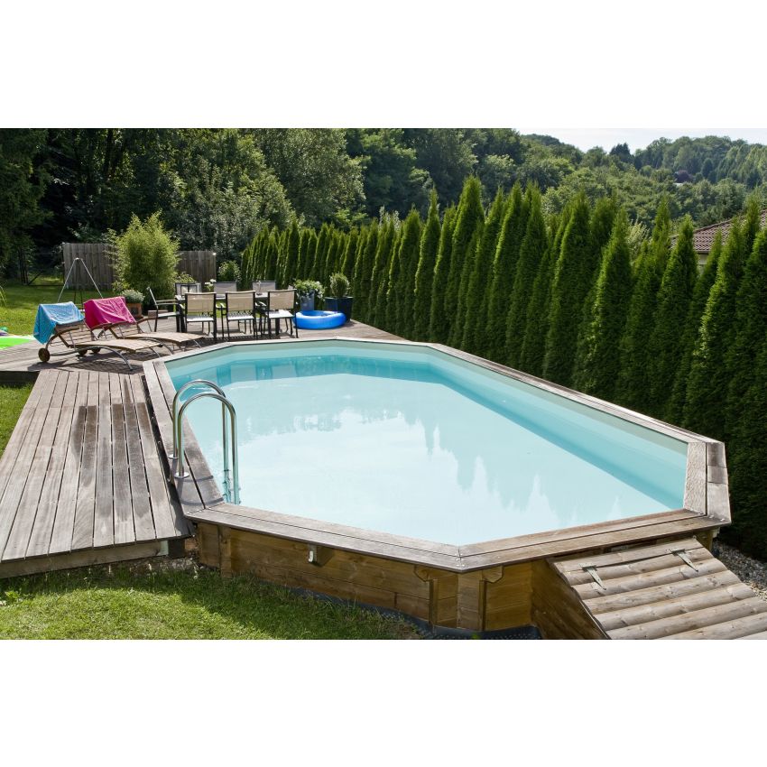 Piscine Bois Lucci Octogonale allongée 415x265x131cm