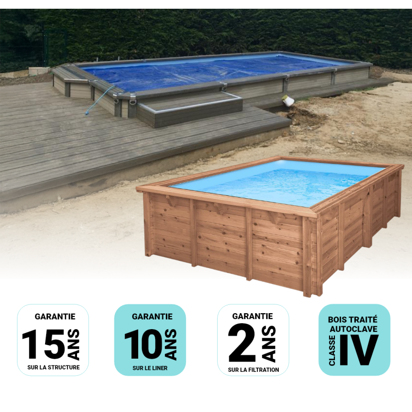 Piscine composite Zodiac AZTECK rectangle 7,30 x 4,00 x 1,40 m 