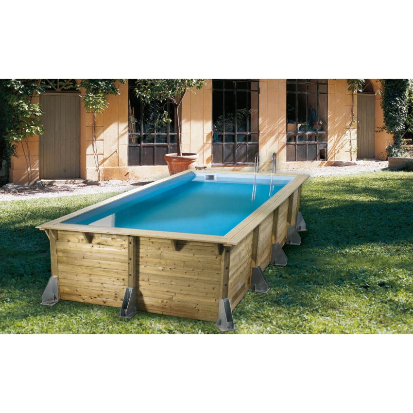 Piscine bois UBBINK AZURA 505x350x126cm Liner Sable