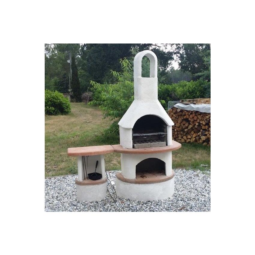 Barbecue Béton CARMEN avec Table de Travail 180x65x203cm