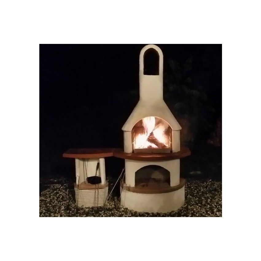 Barbecue Béton CARMEN avec Table de Travail 180x65x203cm