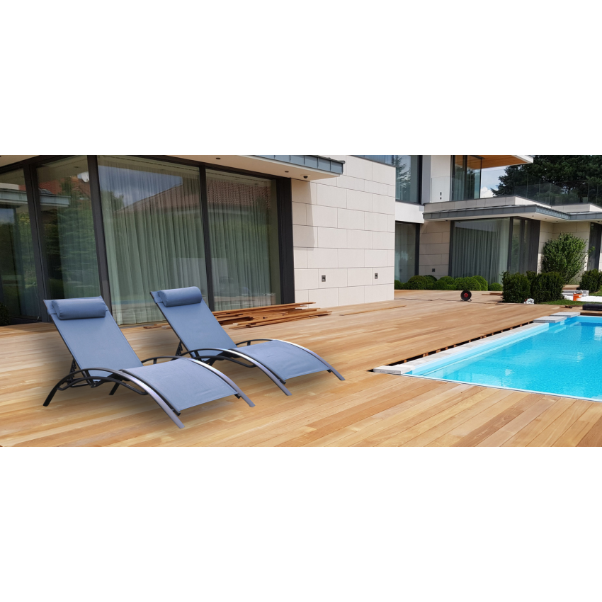 Bain de soleil MONACO - Bleu lavande - Lot de 2 