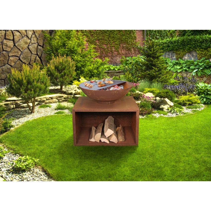 Brasero Rubigo en acier oxydé 