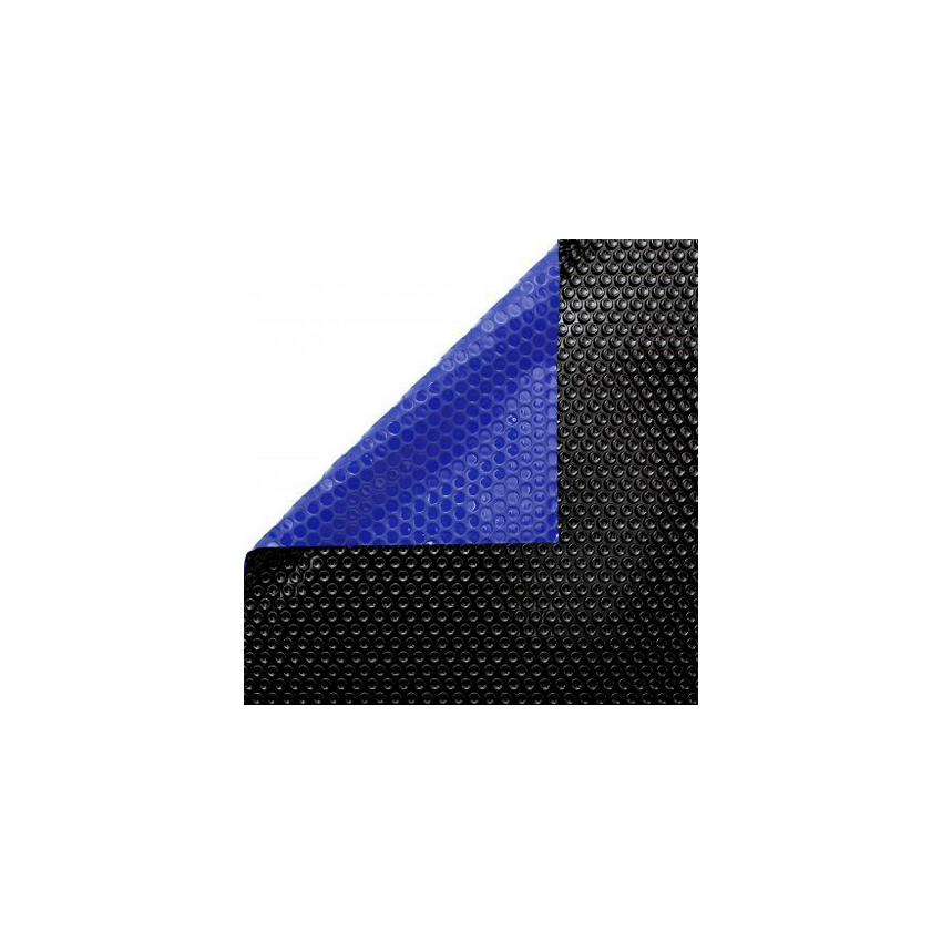 Bâche à bulles 400μ Bleu-Noir Bordée pour Piscine octogonale allongée 820x470 cm