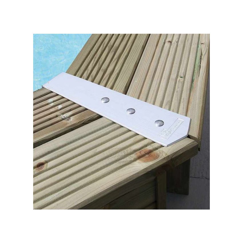 Kit Finition Margelles Alu 8 pièces 135° pour Piscine bois Octogonal
