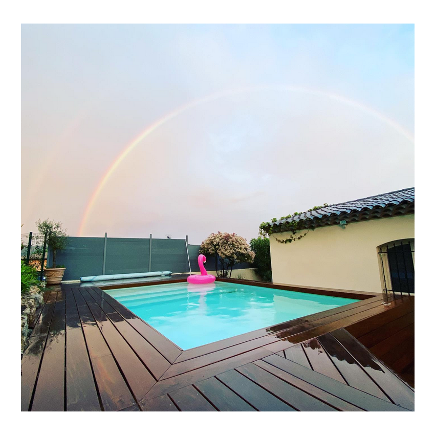 Piscine Bois Luxe Rectangulaire avec Escalier 420x320x131cm