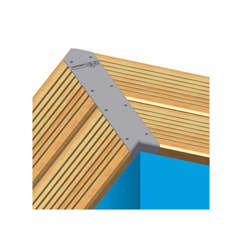 Kit Finition Margelles Alu 4 pièces 45° pour Piscine bois Rectangulaire