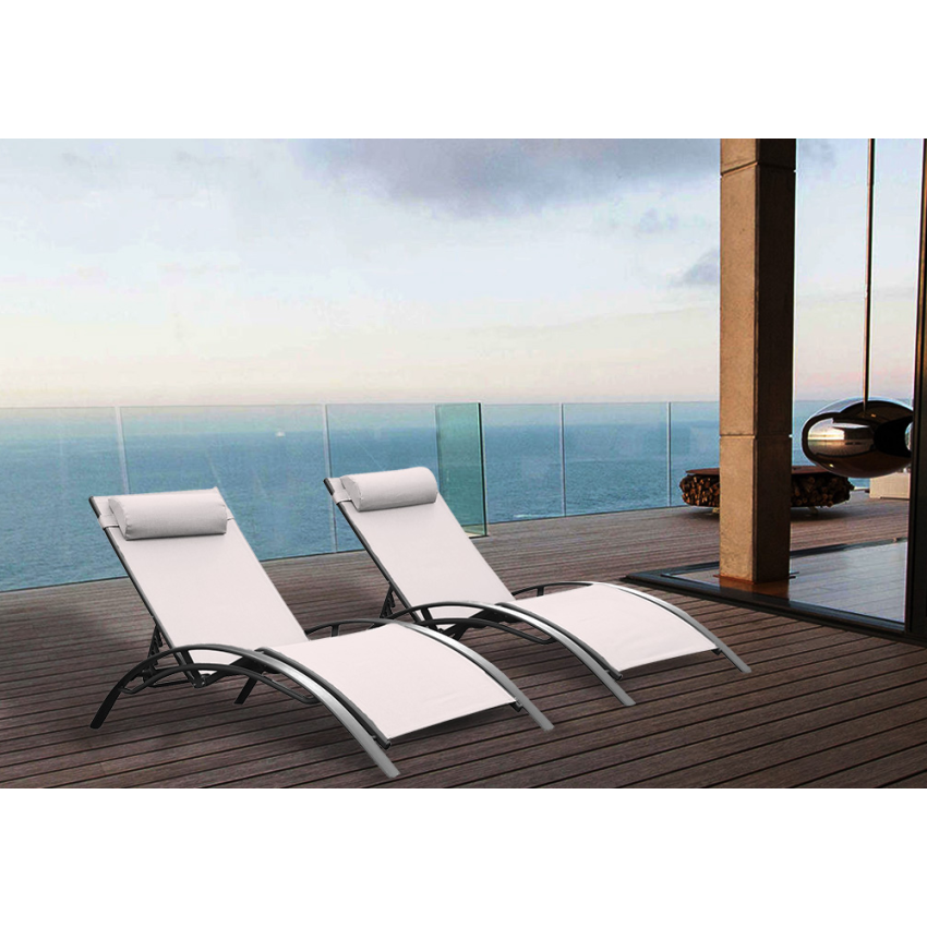 Bain de soleil MONACO - Blanc Ecru - Lot de 2 