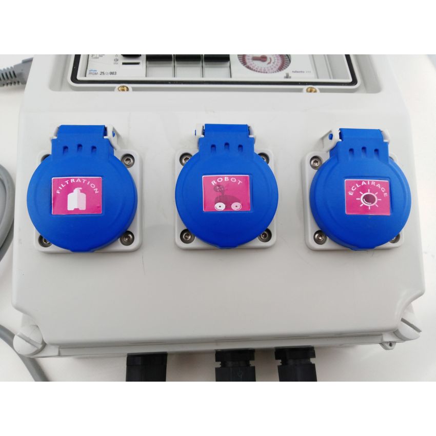 Coffret électrique de protection et de commande 230V connexion 3 sorties