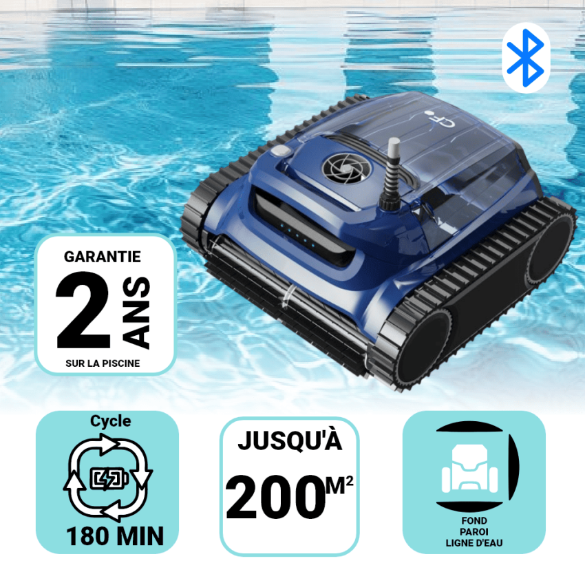 Robot piscine Fond Paroi Ligne d'eau Robot 600 Connecté