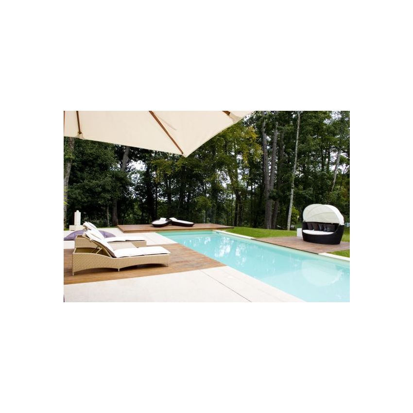 Couloir de nage Piscine Bois UBBINK LINEA 1550x350x155cm Liner Sable