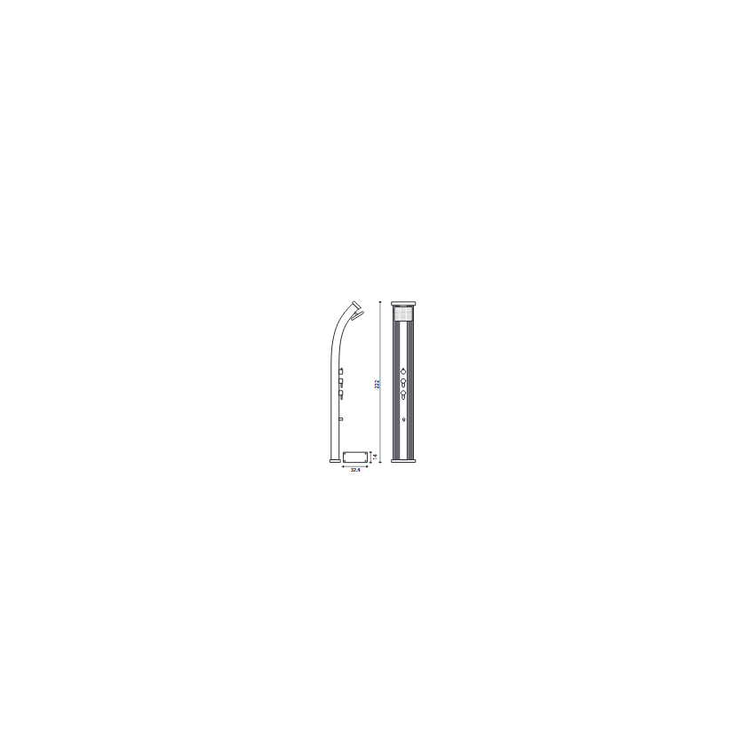 Douche Hybride Dada Curve - Coloris Anthracite / Alu brossé