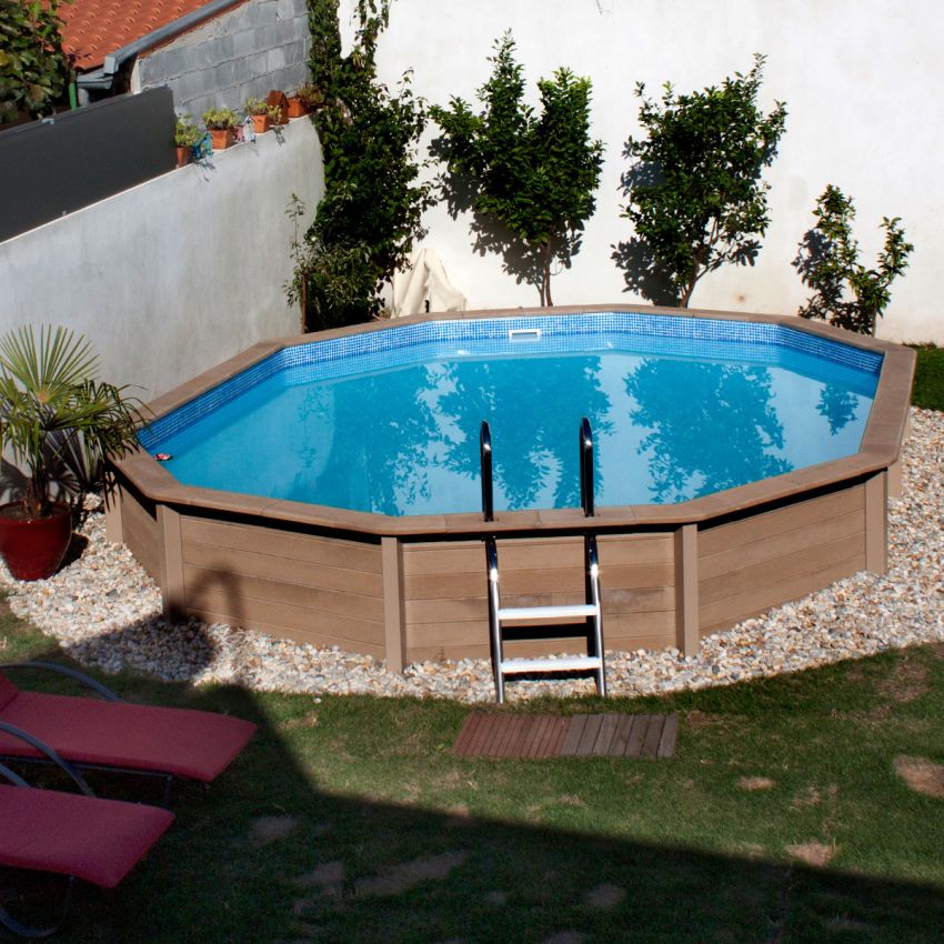 Kit Piscine Béton Aspect Bois Allongé 635x472x143cm