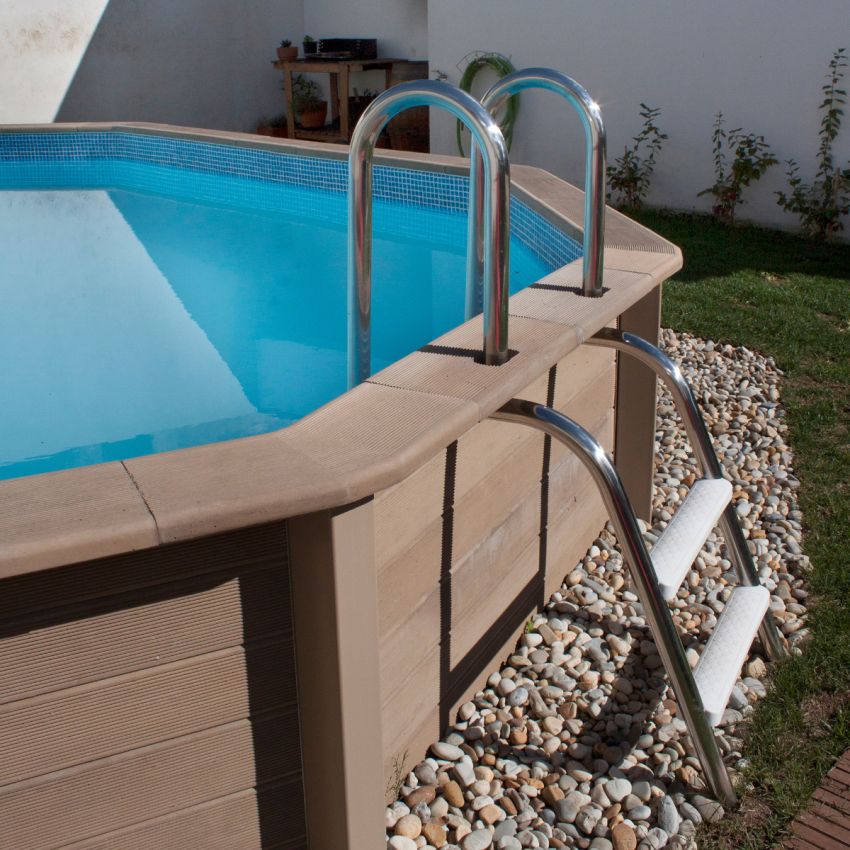Kit Piscine Béton Aspect Bois Allongé 635x472x143cm