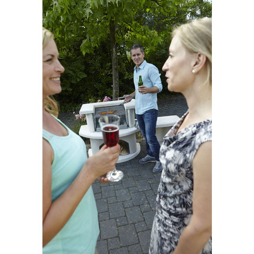 Barbecue VENISE en Béton Blanc 110x65x93cm