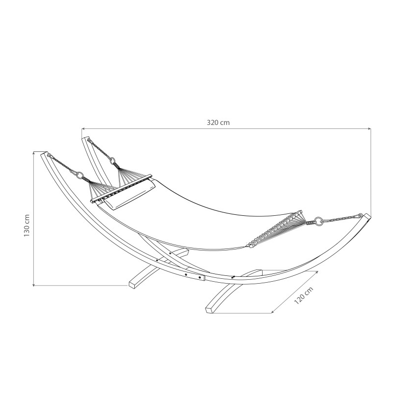 Hamac Hawaï beige en bois