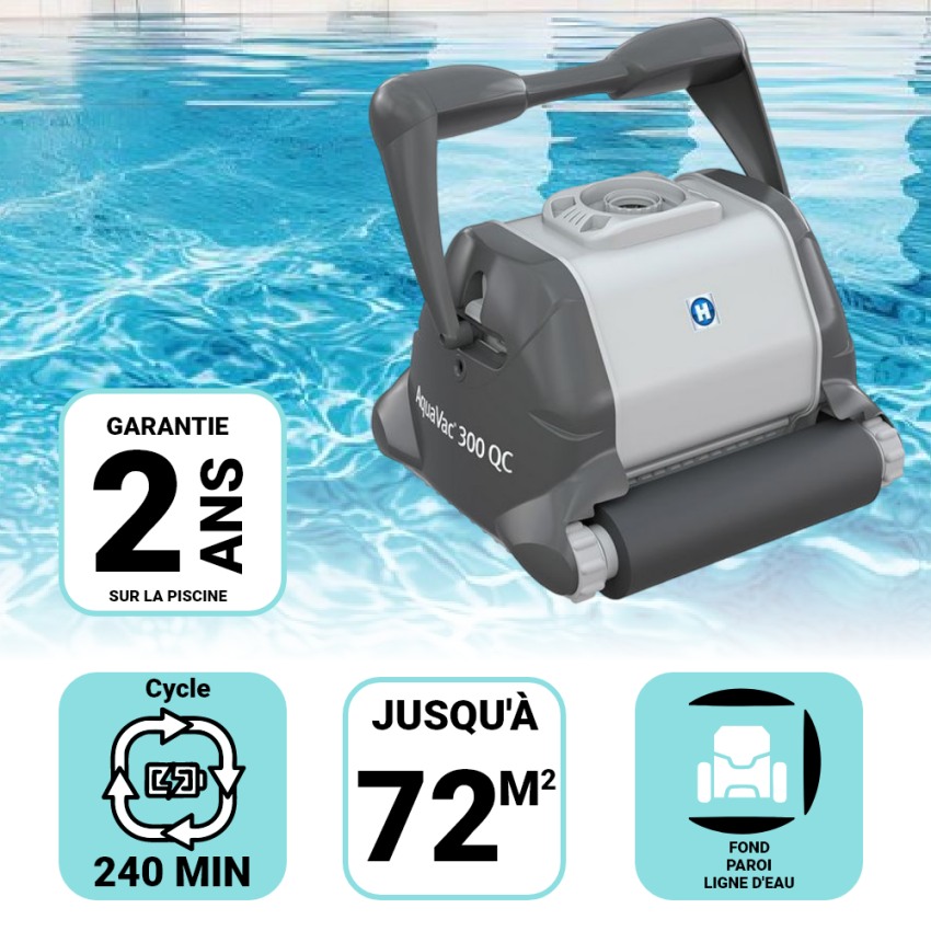 Robot piscine Fond, Parois et Ligne d'eau Aquavac 300 QC