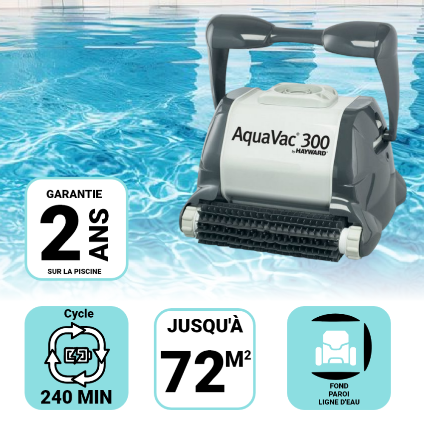 Robot piscine Fond, Parois et Ligne d'eau  Aquavac 300 HAYWARD