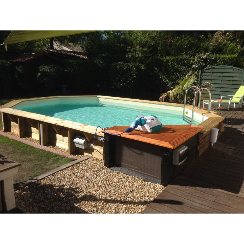 Piscine bois UBBINK SASHA 490x355x130cm Liner Sable 