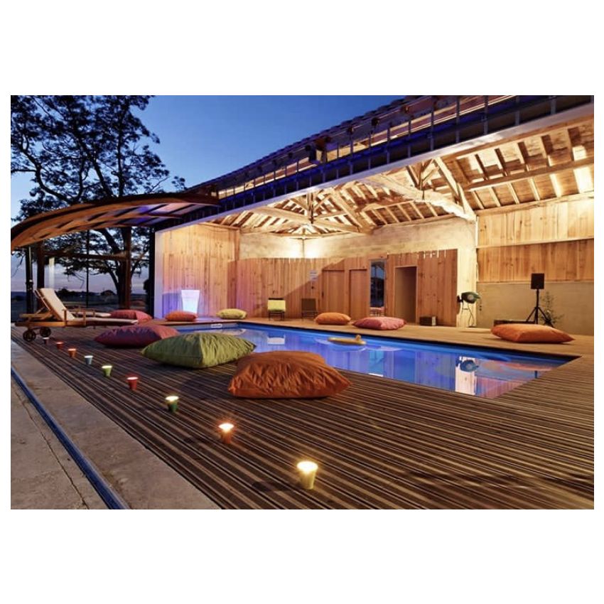 Piscine Bois Supreme Rectangulaire avec Plage Immergée + Escalier 1220x520x145cm