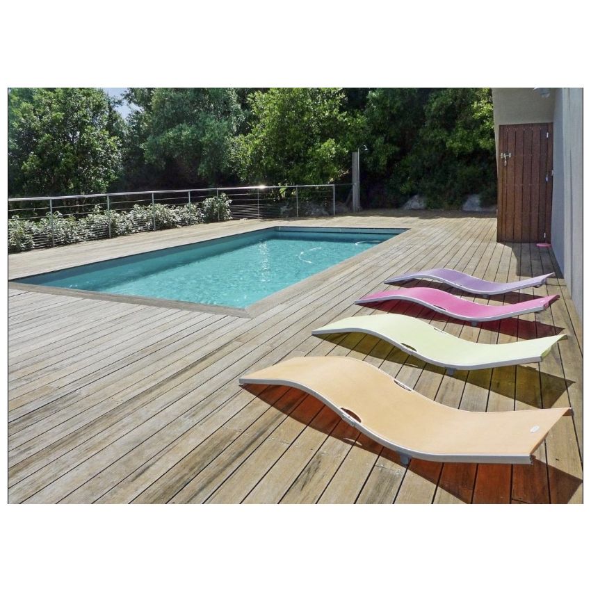 Piscine Bois Luxe Rectangulaire avec Plage Immergée + escalier 470x270x145cm