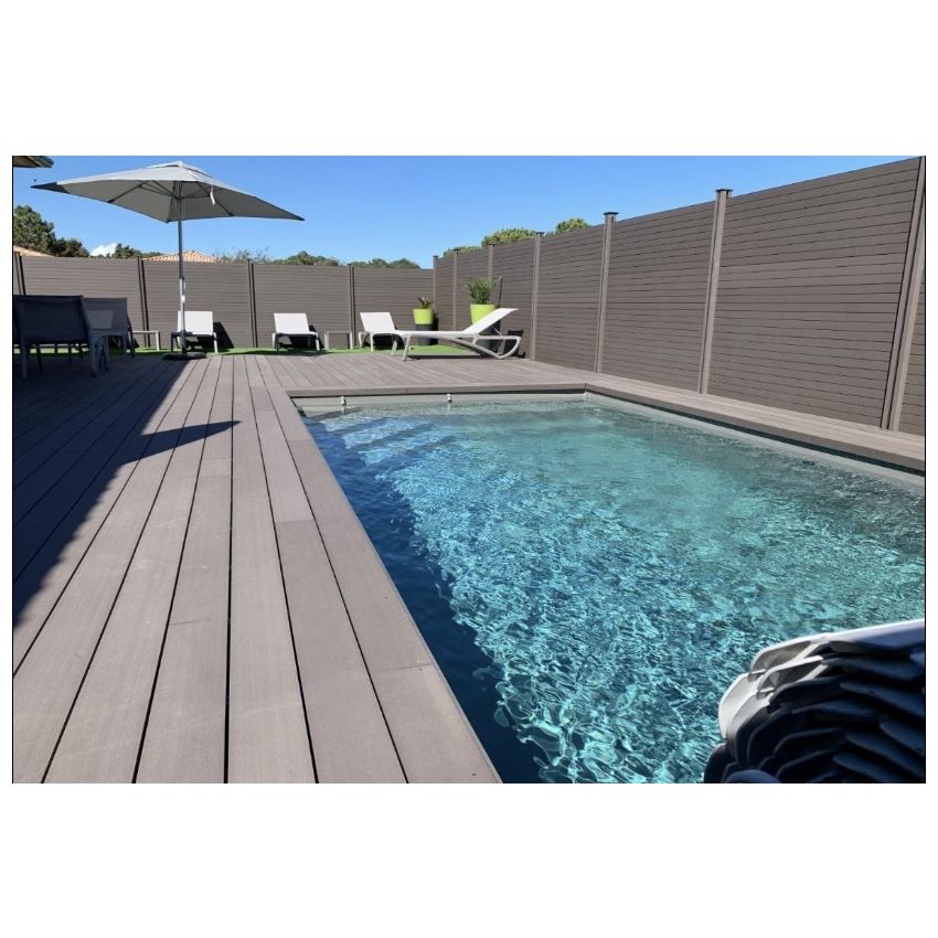 Piscine Bois Luxe Rectangulaire avec Escalier d'Angle 520x320x131cm