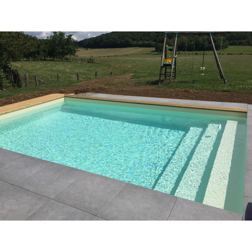 Piscine Bois Luxe Rectangulaire avec Escalier 620x420x130cm