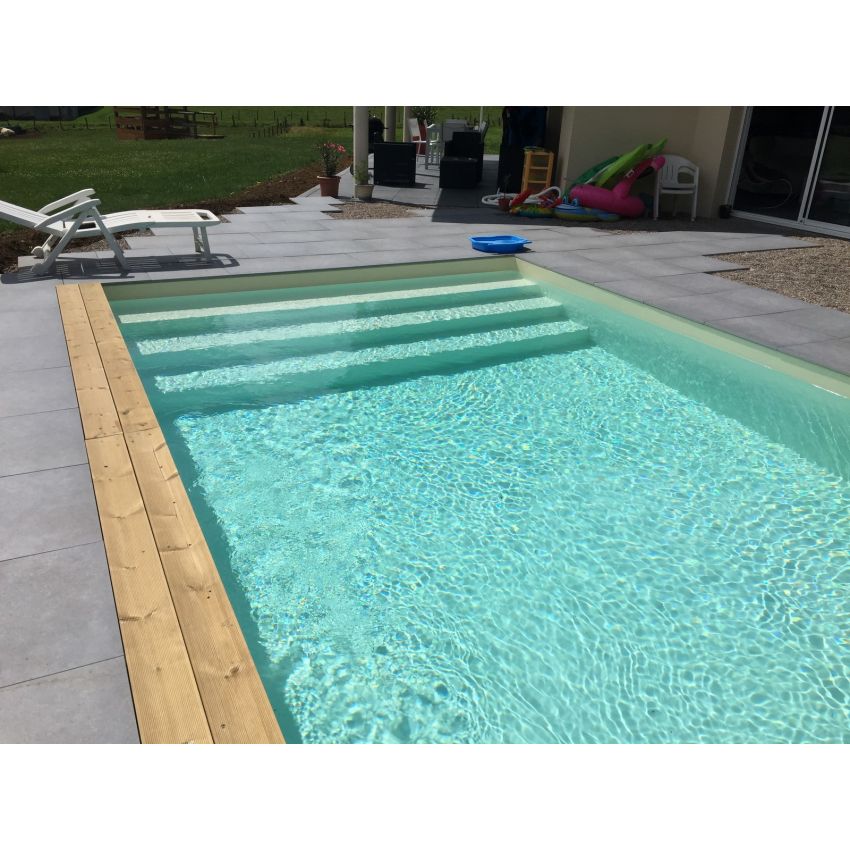 Piscine Bois Supreme Rectangulaire avec Escalier 1220x520x145cm