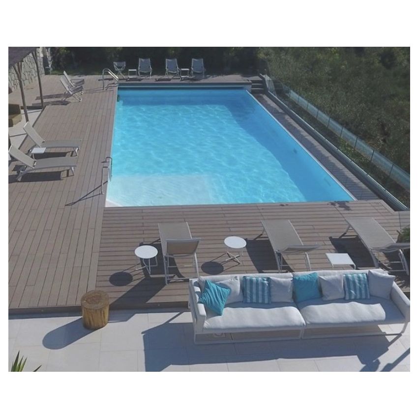 Piscine Bois Supreme Rectangulaire avec Escalier 1220x520x145cm