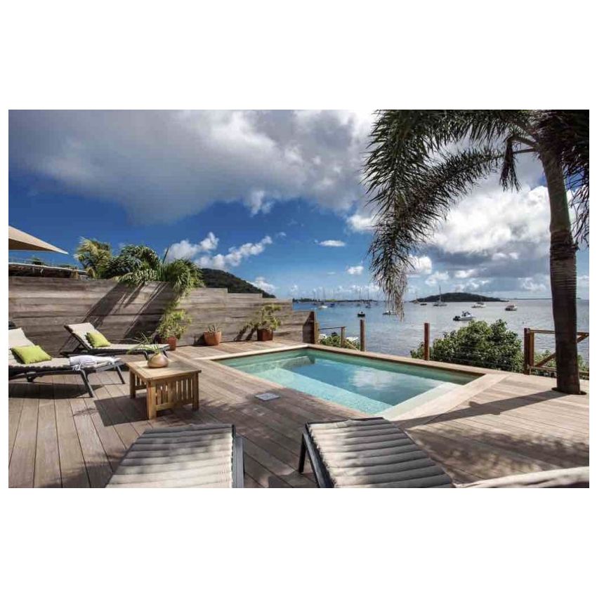 Piscine Bois Luna Rectangulaire avec Escalier d'Angle 350x270x70cm