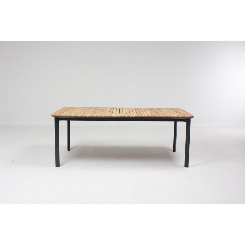 Table de jardin PIANA 6/8 places Teck et Aluminium Anthracite 