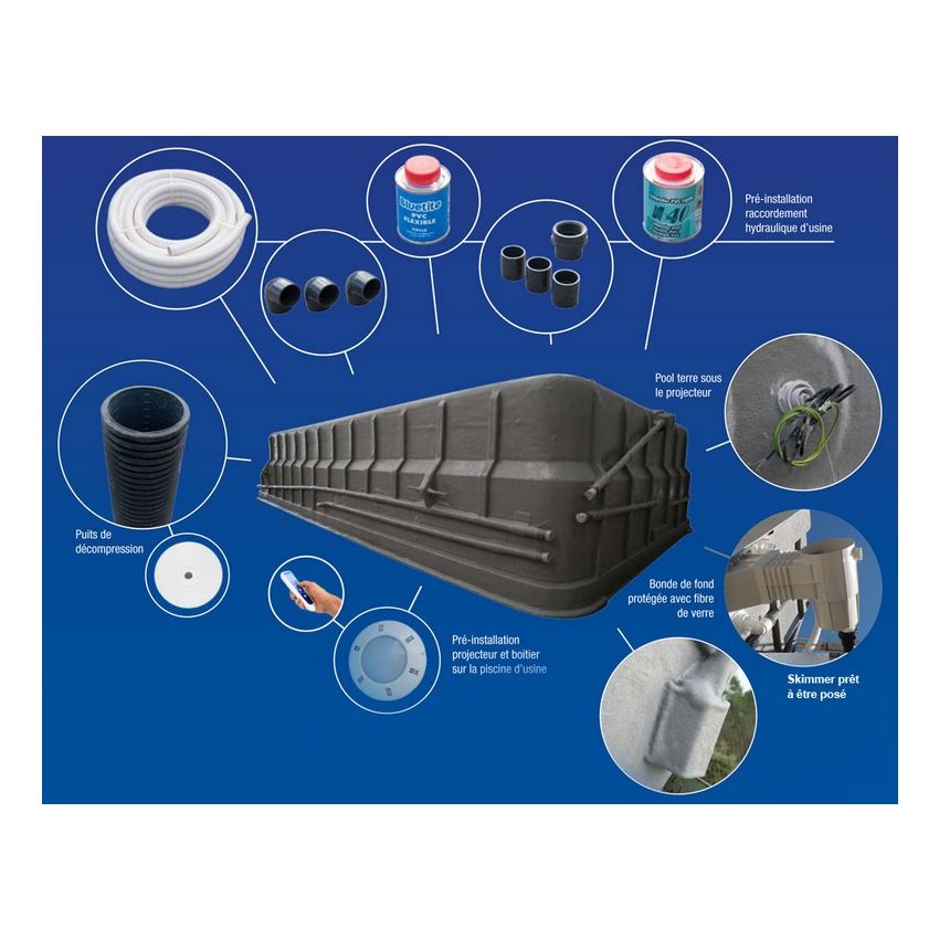 Kit Luxe pour piscine à Coque RHONE 80