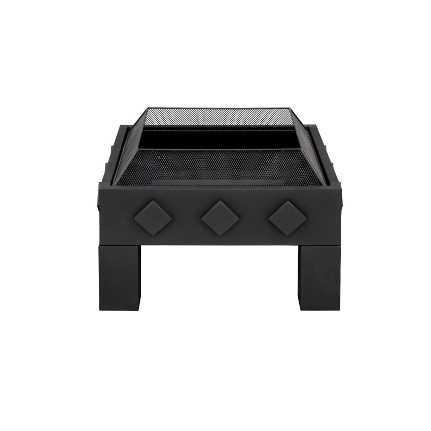 Brasero Carré KUBUS Acier Noir 61x61x43cm