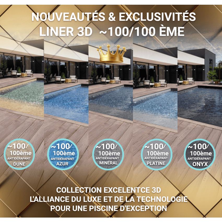 Piscine bois UBBINK PREMIUM avec Escalier 555x300x140cm Liner Relief 3D