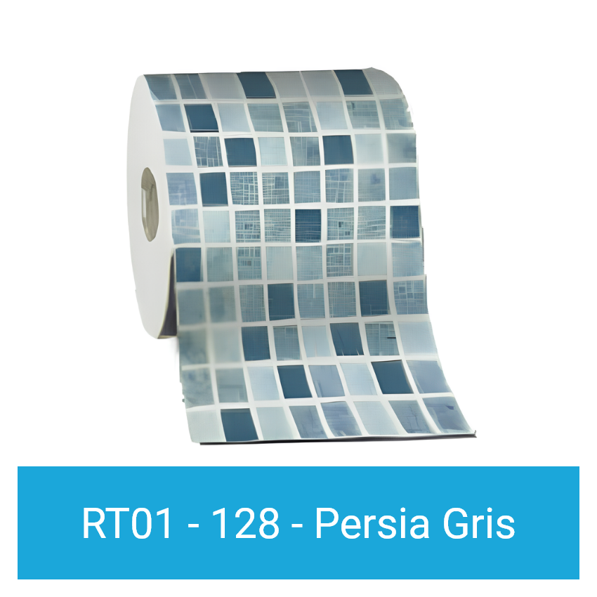 Liner mosaïque 75/100ème pour Kit Piscine Béton Aspect Bois Rectangulaire 606x324x143cm