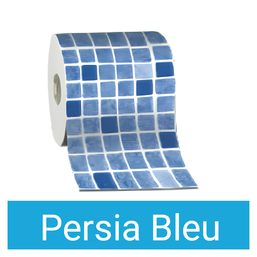 Liner mosaïque 75/100ème pour Kit Piscine Béton Aspect Bois Carré 324x324x130cm