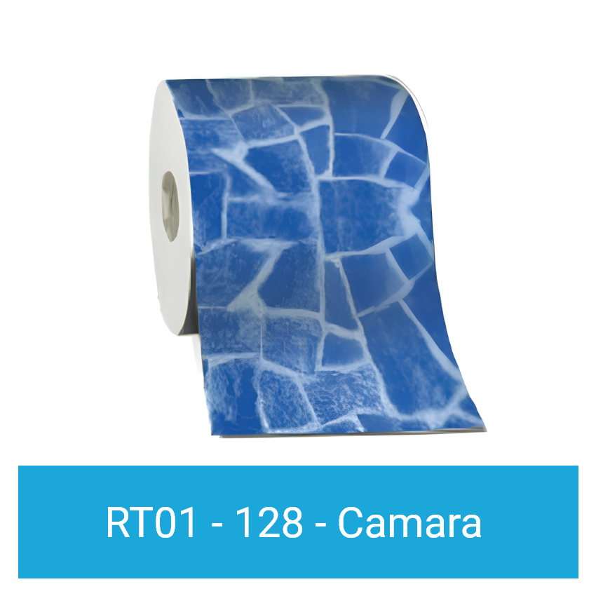 Liner mosaïque 75/100ème pour Kit Piscine Béton Aspect Bois Carré 324x324x130cm