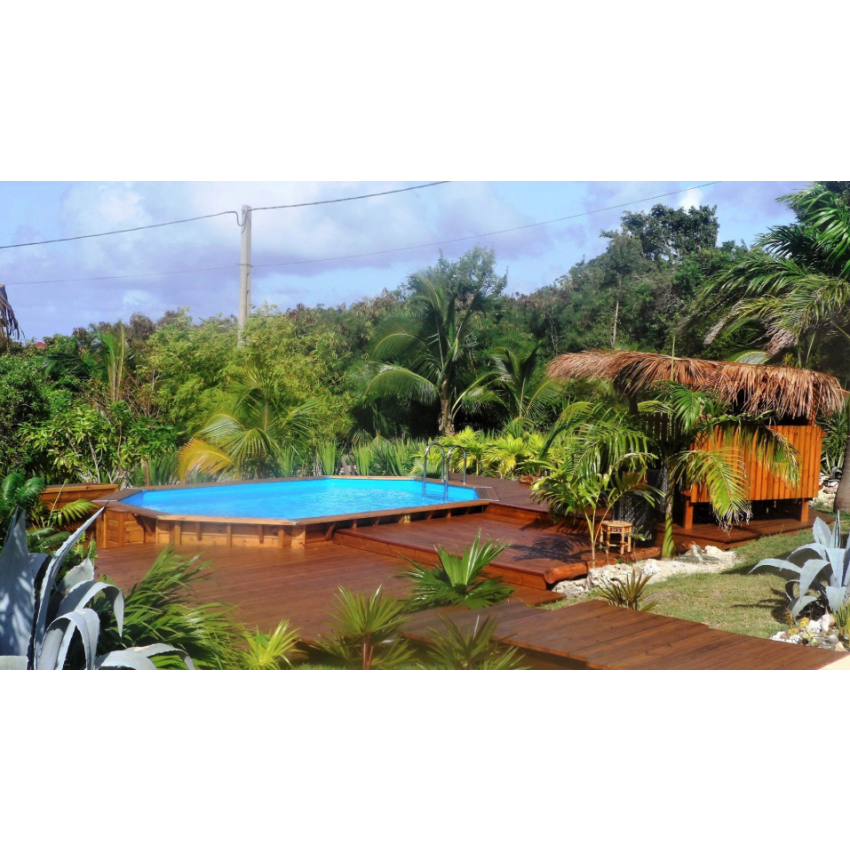 Piscine bois Allongée UBBINK AZURA 550x355x120cm