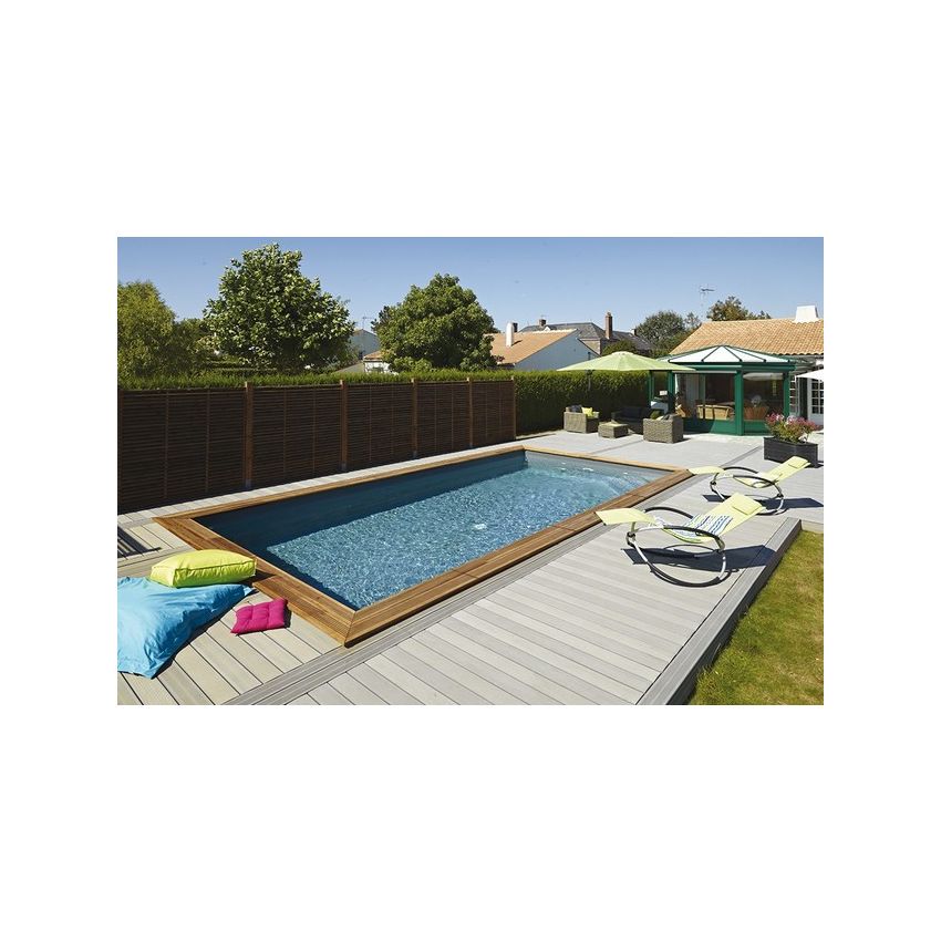 Piscine bois MAEVA Rectangulaire avec Escalier 600x300x140cm 