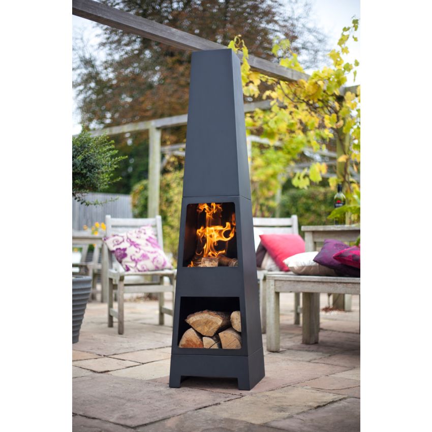 Cheminée MALMO en Acier Noir 36x36x150cm