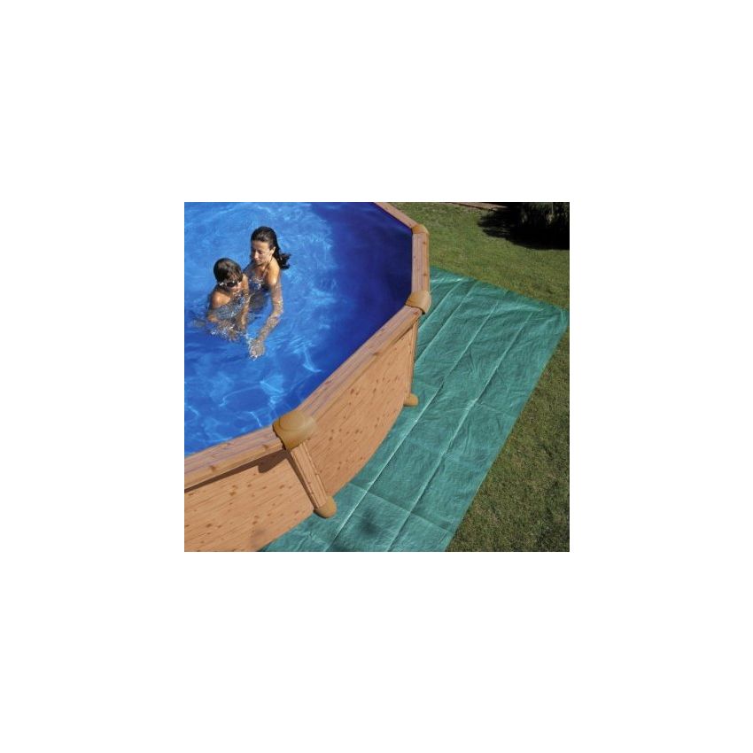 Piscine Ronde Acier Aspect Bois MAURITIUS Ø350x132 cm 