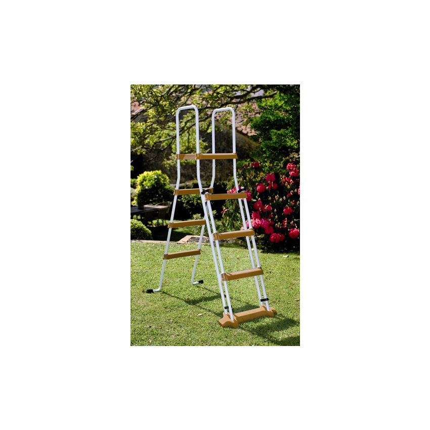 Piscine Ronde Acier Aspect Bois MAURITIUS Ø350x132 cm 