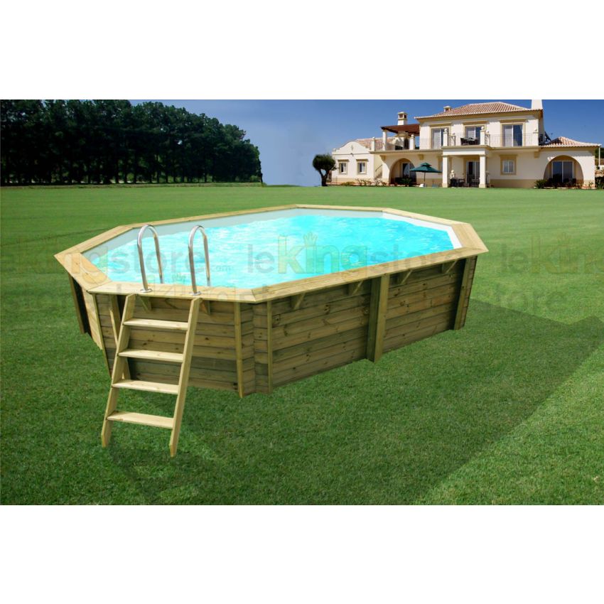 Piscine bois UBBINK TONGA 610x400x120cm Liner Sable 