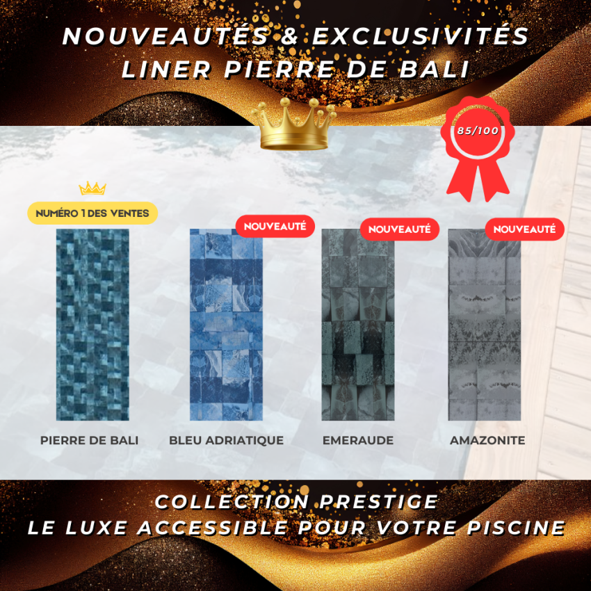 Piscine Bois Supreme Rectangulaire avec Plage Immergée + Escalier 1220x520x145cm Pierre de Bali