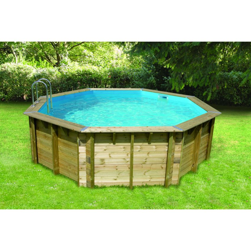 Piscine bois Ronde UBBINK OCEA 580x130 cm Liner Sable