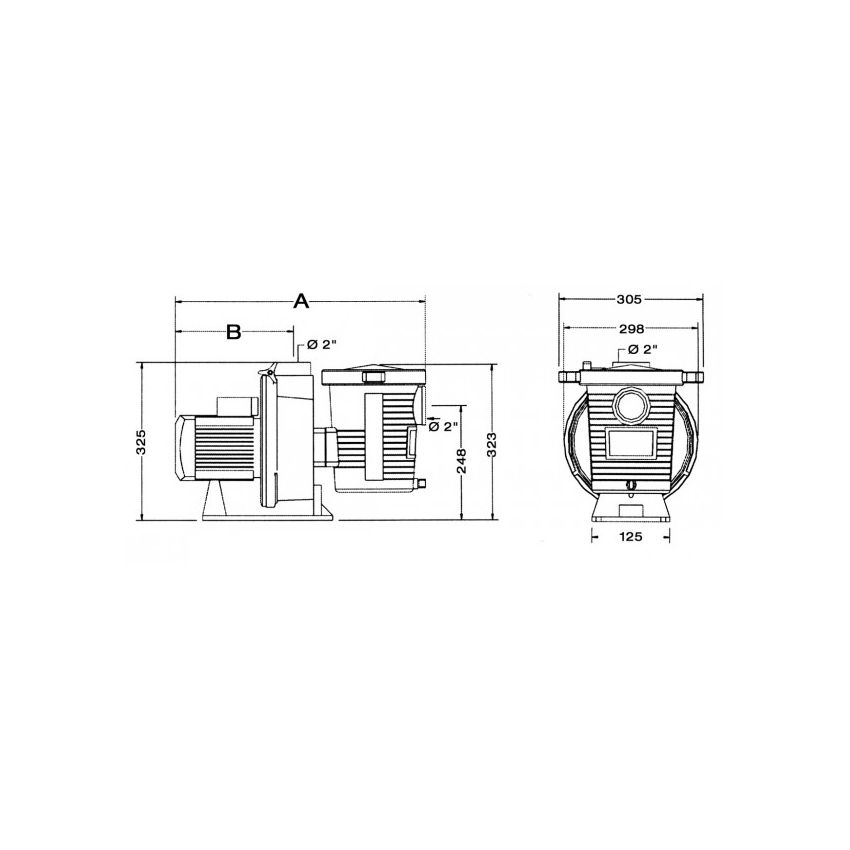 Pompe ULTRA FLOW PLUS 2 CV Mono - 27m3/h