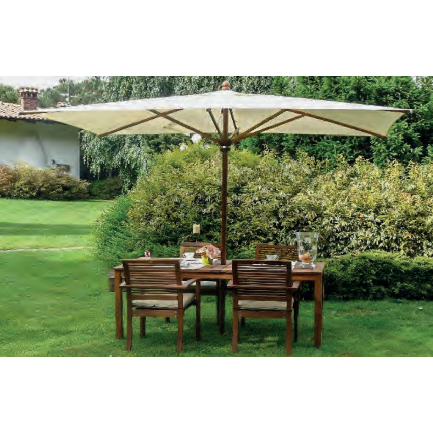 Parasol carré mat en bois TIMBERS - 300 x 300 cm