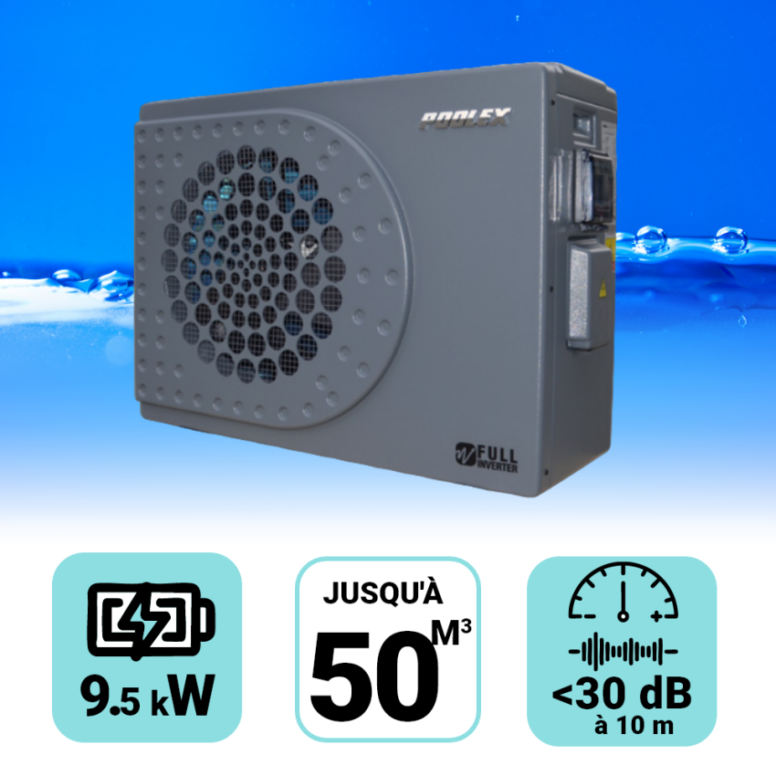 Pompe à chaleur Poolex Jetline 9 kW pour piscine de 40-50m3